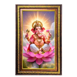 Lord Ganesha Digital Golden Balck Color Photo Frame | Hindu Religious Wall Decor | 18x24 Inches - Inspirational Wall Art For Office, Home Decor - Ideal Spiritual Gift (F16573) Lord Ganesha Digital Golden Balck Color Photo Frame | Hindu Religious Wall Decor | 18x24 Inches - Inspirational Wall Art For Office, Home Decor - Ideal Spiritual Gift (F16573)