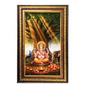 Lord Ganesha Digital Golden Balck Color Photo Frame | Hindu Religious Wall Decor | 16x22 Inches - Inspirational Wall Art For Office, Home Decor - Ideal Spiritual Gift (F16584) Lord Ganesha Digital Golden Balck Color Photo Frame | Hindu Religious Wall Decor | 16x22 Inches - Inspirational Wall Art For Office, Home Decor - Ideal Spiritual Gift (F16584)