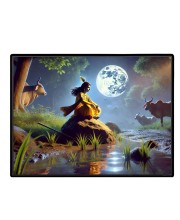Lord Krishna Laminated Photo - 7x9 Inches, Divine Blessings For Home & Office And Temple Decoration (F16076)