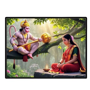 Lord Hanuman Mata Sita Laminated Photo - 11x13 Inches, Divine Blessings For Home & Office And Temple Decoration (F16105) Lord Hanuman Mata Sita Laminated Photo - 11x13 Inches, Divine Blessings For Home & Office And Temple Decoration (F16105)
