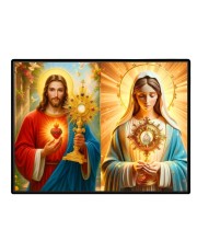 Jesus Christ-Our Lady Of Sorrows Laminated Photo - 7x9 Inches, Divine Blessings For Home & Office And Temple Decoration (F16296)