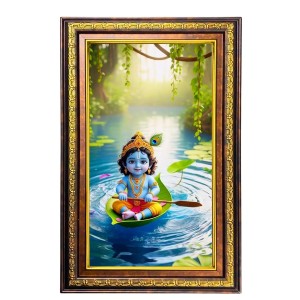 Lord Krishna Digital Golden Balck Color Photo Frame | Hindu Religious Wall Decor | 18x24 Inches - Inspirational Wall Art For Office, Home Decor - Ideal Spiritual Gift (F16802) Lord Krishna Digital Golden Balck Color Photo Frame | Hindu Religious Wall Decor | 18x24 Inches - Inspirational Wall Art For Office, Home Decor - Ideal Spiritual Gift (F16802)
