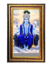 Lord Vishnu Digital Golden Balck Color Photo Frame | Hindu Religious Wall Decor | 14x20 Inches - Inspirational Wall Art For Office, Home Decor - Ideal Spiritual Gift (F16862)