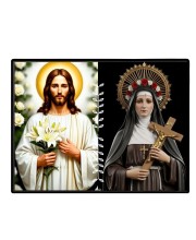 Jesus Christ-St. Therese Of Lisieux Laminated Photo - 7x9 Inches, Divine Blessings For Home & Office And Temple Decoration (F16249)