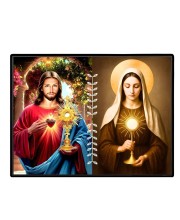 Jesus Christ-Our Lady Of Sorrows Laminated Photo - 7x9 Inches, Divine Blessings For Home & Office And Temple Decoration (F16294)