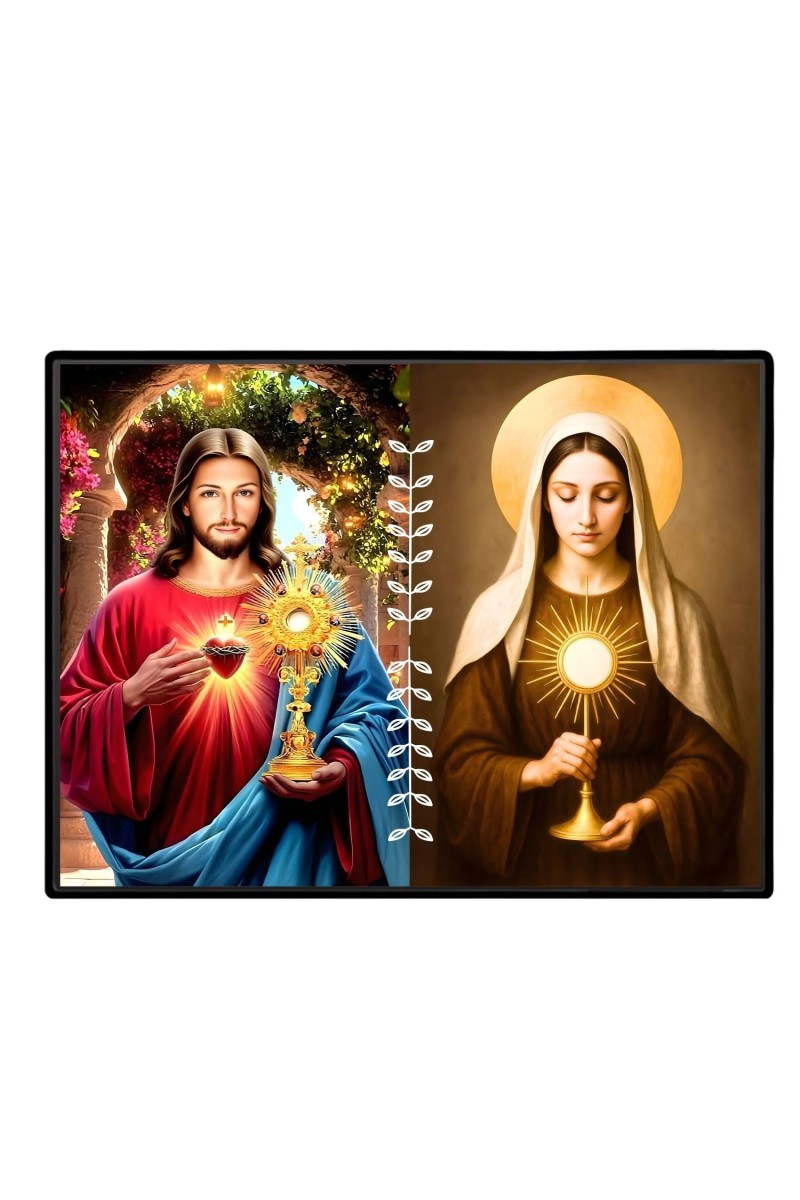 Jesus Christ-Our Lady Of Sorrows Laminated Photo - 7x9 Inches, Divine Blessings For Home & Office And Temple Decoration (F16294)