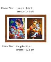 Divine Lord Krishna and Mother Yashoda Colored Photo in One Frame |Wall Art | Perfect for Home, Temple, Puja room or Meditation Room |Spiritual Gift for Devotees