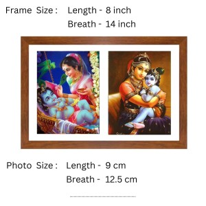 Divine Lord Krishna and Mother Yashoda Colored Photo in One Frame |Wall Art | Perfect for Home, Temple, Puja room or Meditation Room |Spiritual Gift for Devotees