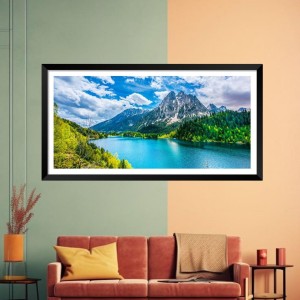 Nature Landscape Floating Frame Scenery Digital Print - (I5838) - 24x36 inch Modern Nature Wall Art for Living Room, Bedroom, Office, Hotels, Drawing Room