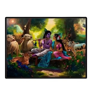 Lord RadhaKrishna Laminated Photo - 9x11 Inches, Divine Blessings For Home & Office And Temple Decoration (F16089) Lord RadhaKrishna Laminated Photo - 9x11 Inches, Divine Blessings For Home & Office And Temple Decoration (F16089)