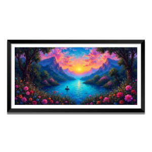 Nature Landscape Floating Frame Scenery Digital Print - (I5833) - 18x36 inch Modern Nature Wall Art for Living Room, Bedroom, Office, Hotels, Drawing Room Nature Landscape Floating Frame Scenery Digital Print - (I5833) - 18x36 inch Modern Nature Wall Art for Living Room, Bedroom, Office, Hotels, Drawing Room
