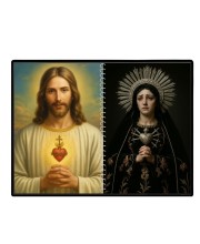 Jesus Christ-Our Lady Of Sorrows Laminated Photo - 7x9 Inches, Divine Blessings For Home & Office And Temple Decoration (F16335)