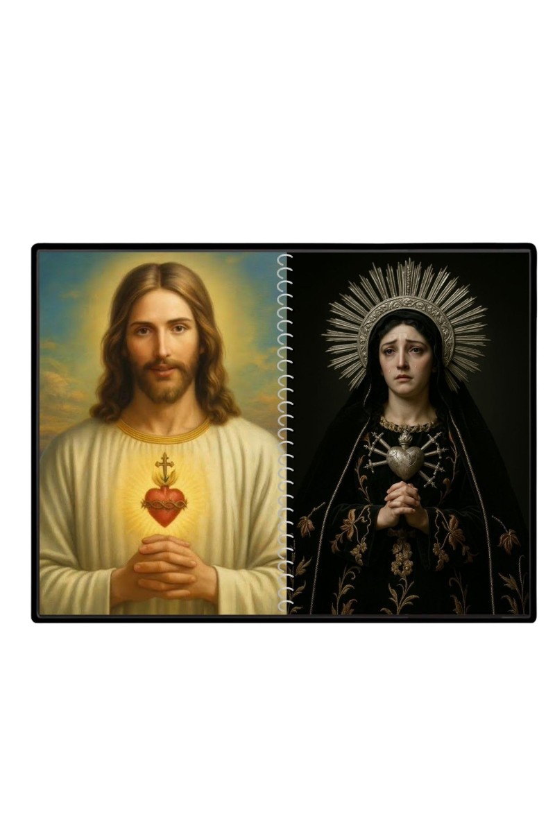Jesus Christ-Our Lady Of Sorrows Laminated Photo - 7x9 Inches, Divine Blessings For Home & Office And Temple Decoration (F16335)