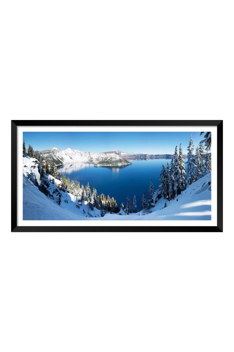 Nature Landscape Floating Frame Scenery Digital Print - (I5887) - 24x48 inch Modern Nature Wall Art for Living Room, Bedroom, Office, Hotels, Drawing Room