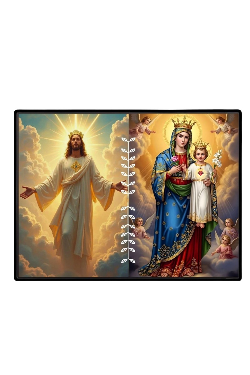 Jesus Blessed Virgin Mary Laminated Photo - 9x11 Inches, Divine Blessings For Home & Office And Temple Decoration (F16238)