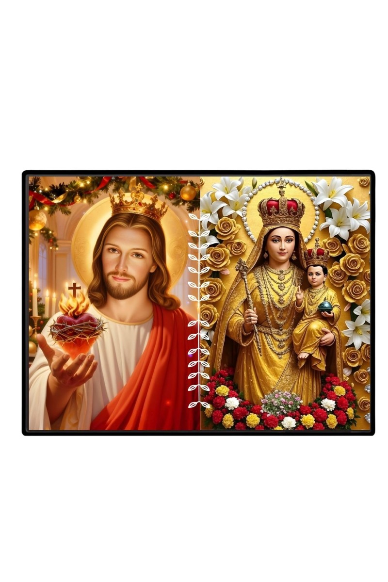 Jesus Lady Of Velankanni Laminated Photo - 7x9 Inches, Divine Blessings For Home & Office And Temple Decoration (F16198)