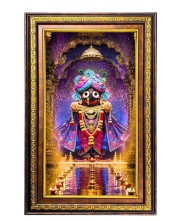 Lord Jagannath Digital Golden Balck Color Photo Frame | Hindu Religious Wall Decor | 18x24 Inches - Inspirational Wall Art For Office, Home Decor - Ideal Spiritual Gift (F16823)