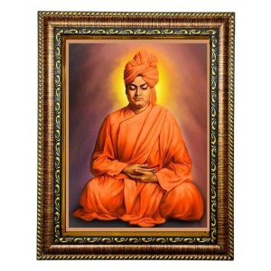 HI Tech Sale Swami Vivekananda picture frame photo for puja wall art portrait image spiritual framed home decor guru divine (7 x 9)