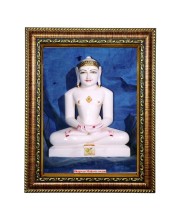 Mahaveer Jain portrait Lord Mahavir picture frame Jainism deity photo Mahavira Swami image guru Spiritual Ji Tirthankara artwork Bhagwan iconography Devotional wall decor (12 x 10)
