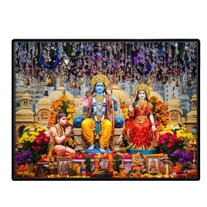 Lord RamSiya Laxman Laminated Photo - 9x11 Inches, Divine Blessings For Home & Office And Temple Decoration (F16113)