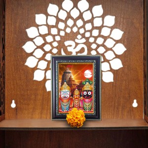 Hitech Sales Jagannath Dev, Balaram, Subhadra Photo Frame for Temple and Home Decoration, 5 x 7 Inches – Brown (Pack of 1)