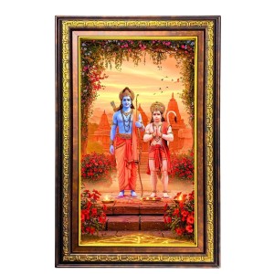 Lord Rama And Hanuman Digital Golden Balck Color Photo Frame | Hindu Religious Wall Decor | 16x22 Inches - Inspirational Wall Art For Office, Home Decor - Ideal Spiritual Gift (F16551) Lord Rama And Hanuman Digital Golden Balck Color Photo Frame | Hindu Religious Wall Decor | 16x22 Inches - Inspirational Wall Art For Office, Home Decor - Ideal Spiritual Gift (F16551)
