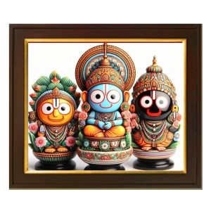Hitech Sales Lord Jagannath Balaram Subhadra Mandala theam 3D look ai Photo 12X10 inch Frame for home office Room decor Gift Hitech Sales Lord Jagannath Balaram Subhadra Mandala theam 3D look ai Photo 12X10 inch Frame for home office Room decor Gift