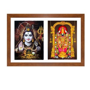 Sri Sri Tirupati Balaji and Sri Sri Lord Shiva two colored Photos in One Frame | Spiritual Devotional Wall Art | Photos for puja room, wall and table top Sri Sri Tirupati Balaji and Sri Sri Lord Shiva two colored Photos in One Frame | Spiritual Devotional Wall Art | Photos for puja room, wall and table top