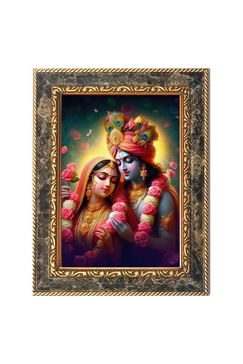 Shree Radha Krishna Digital Print Photo 6.7x8.7 inches (I6122) - Vibrant Religious Wall Art for Home or Office Decor.