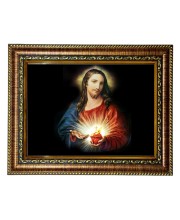 HiTech SalesSacred Heart of Jesus photo frame deity wall art sacred heart image icon religious deity for Office, Wall/Table, Study room & living room, gifts | PVC Frame & Front Face - Glass (10 x 8)