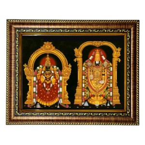 HiTech Sales Lord Tirupati Balaji Padmavati photo frame Tirumala Venkateswara deity for Office, Wall/Table, Study room & living room, gifts | PVC Frame & Front Face - Glass (10 x 8 in) HiTech Sales Lord Tirupati Balaji Padmavati photo frame Tirumala Venkateswara deity for Office, Wall/Table, Study room & living room, gifts | PVC Frame & Front Face - Glass (10 x 8 in)