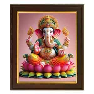 Hitech Sales | Lord Ganesha in Lotus Splendor, Made by AI Photo With Beautiful 12X10 in synthetic Wood Frame With Glass Tabletop Wallmount Display for Home & Office decor/Gift for all occations. Hitech Sales | Lord Ganesha in Lotus Splendor, Made by AI Photo With Beautiful 12X10 in synthetic Wood Frame With Glass Tabletop Wallmount Display for Home & Office decor/Gift for all occations.