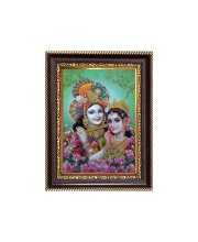 Sri krishana and Sri Radaha Digital Print Photo 10.7x12.7 inches - Vibrant Religious Wall Art for Home or Office Decor.