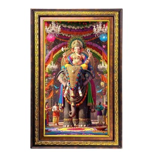 Lord Ganesha Digital Golden Balck Color Photo Frame | Hindu Religious Wall Decor | 10x16 Inches - Inspirational Wall Art For Office, Home Decor - Ideal Spiritual Gift (F16477) Lord Ganesha Digital Golden Balck Color Photo Frame | Hindu Religious Wall Decor | 10x16 Inches - Inspirational Wall Art For Office, Home Decor - Ideal Spiritual Gift (F16477)