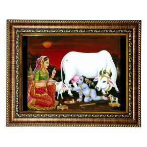 HiTech Sales Bal Gopal drinking milk photo frame Janmashtami deity for Office, Wall/Table, Study room & living room, gifts | PVC Frame & Front Face - Glass (10 x 8) HiTech Sales Bal Gopal drinking milk photo frame Janmashtami deity for Office, Wall/Table, Study room & living room, gifts | PVC Frame & Front Face - Glass (10 x 8)