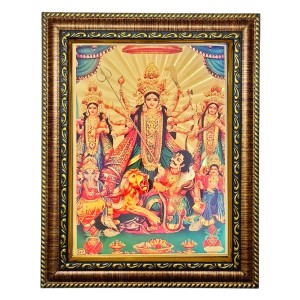 Hitech Sales Lord Maa Durga Family Light Weighted photo Frame Waterproof Acrylic 3d photo with Wooden Frames for Table, Temple Wall, Mandir, Gym, and Outdoor Spaces, Home Decor Hitech Sales Lord Maa Durga Family Light Weighted photo Frame Waterproof Acrylic 3d photo with Wooden Frames for Table, Temple Wall, Mandir, Gym, and Outdoor Spaces, Home Decor