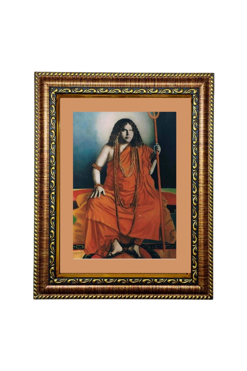 HiTech Sales Swami Pranabananda picture frame photo for puja wall art portrait image spiritual framed for Office, Wall/Table, Study room & living room, gifts | PVC Frame & Front Face - Glass (10 x 12)