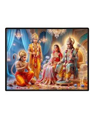 Lord RamSiya Laminated Photo - 7x9 Inches, Divine Blessings For Home & Office And Temple Decoration (F16094)