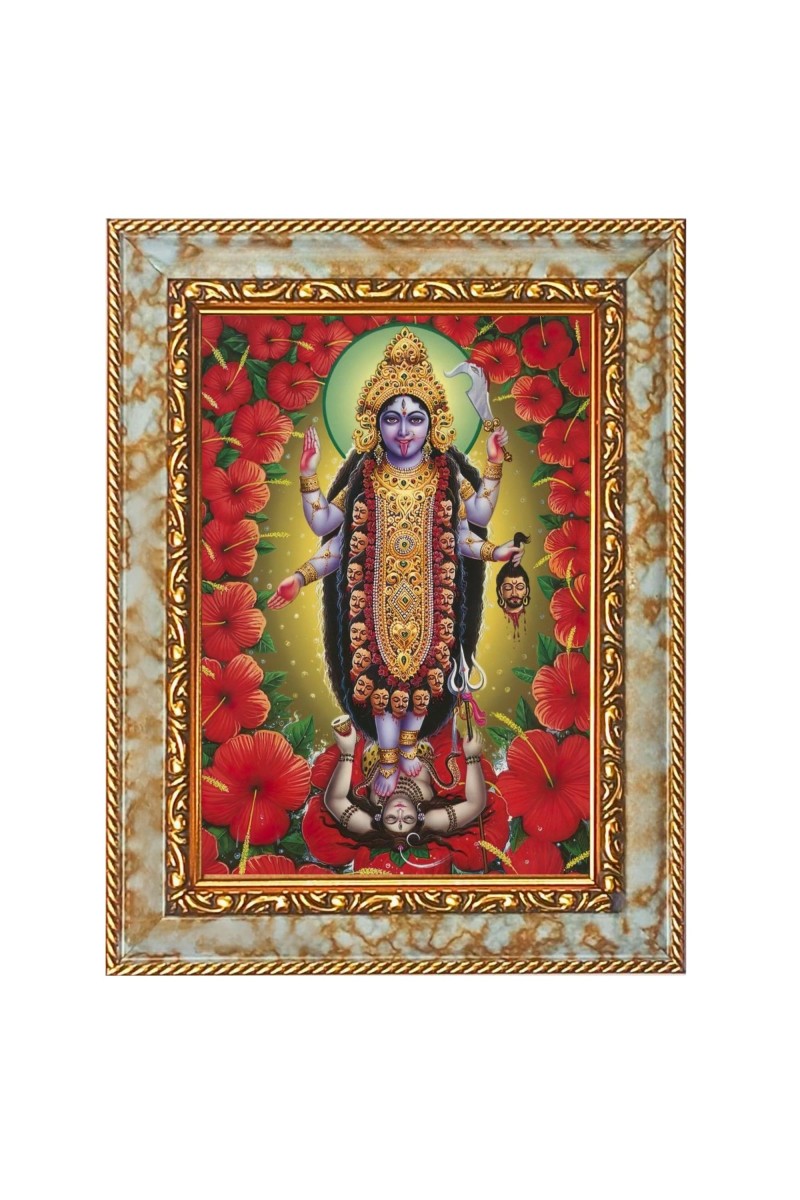 Jai Maa Kali Digital Print Photo 8.7x10.7 inches (I6118) - Vibrant Religious Wall Art for Home or Office Decor.