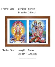 Lord Vishnu, Ram-Sita, and Bajrangbali Colored Photo | Hindu Wall Art | Perfect for Home, Temple, Puja room | Spiritual Gift for Devotees
