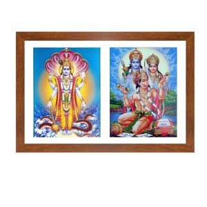 Lord Vishnu, Ram-Sita, and Bajrangbali Colored Photo | Hindu Wall Art | Perfect for Home, Temple, Puja room | Spiritual Gift for Devotees Lord Vishnu, Ram-Sita, and Bajrangbali Colored Photo | Hindu Wall Art | Perfect for Home, Temple, Puja room | Spiritual Gift for Devotees