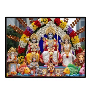 Lord RamSiya Laminated Photo - 9x11 Inches, Divine Blessings For Home & Office And Temple Decoration (F16083)