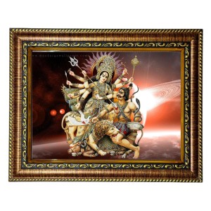 HiTech Sales Durga Maa Nav Roop photo frame Navratri Poojan Divine avatars deity for Office, Wall/Table, Study room & living room, gifts | PVC Frame & Front Face - Glass (10 x 8)