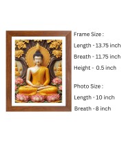 Generic Serene Gautam Buddha Colored Photo | Spiritual Wall Art | Ideal for Home, Office, or Meditation Space | Brown, 11.7 x 8.3 Inch, Polystyrene Frame, Rectangle, Religious