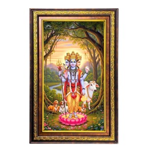Lord Dattatreya Digital Golden Balck Color Photo Frame | Hindu Religious Wall Decor | 10x16 Inches - Inspirational Wall Art For Office, Home Decor - Ideal Spiritual Gift (F16871) Lord Dattatreya Digital Golden Balck Color Photo Frame | Hindu Religious Wall Decor | 10x16 Inches - Inspirational Wall Art For Office, Home Decor - Ideal Spiritual Gift (F16871)