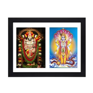Sri Sri Tirupati Balaji and Sri Sri Lord Vishnu two colored Photos in One Frame | Spiritual Devotional Wall Art | Photos for puja room, wall and table top Sri Sri Tirupati Balaji and Sri Sri Lord Vishnu two colored Photos in One Frame | Spiritual Devotional Wall Art | Photos for puja room, wall and table top