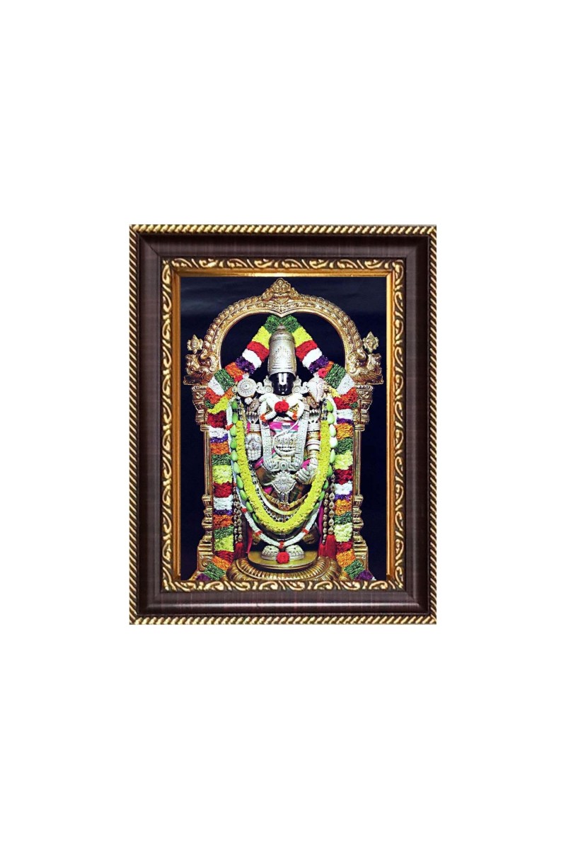 Sri Tirupati Balaji Digital Print Photo 10.7x12.7 inches - Vibrant Religious Wall Art for Home or Office Decor.