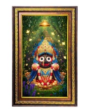 Lord Jagannath Digital Golden Balck Color Photo Frame | Hindu Religious Wall Decor | 18x24 Inches - Inspirational Wall Art For Office, Home Decor - Ideal Spiritual Gift (F16691)