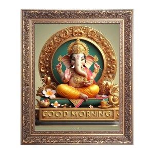 Lord Ganesh Big Photo Frame - 18x22 Inches for Home & Office Decoration