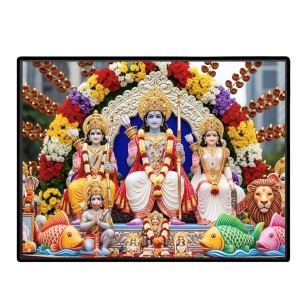 Lord RamSiya Laxman Laminated Photo - 9x11 Inches, Divine Blessings For Home & Office And Temple Decoration (F16110)